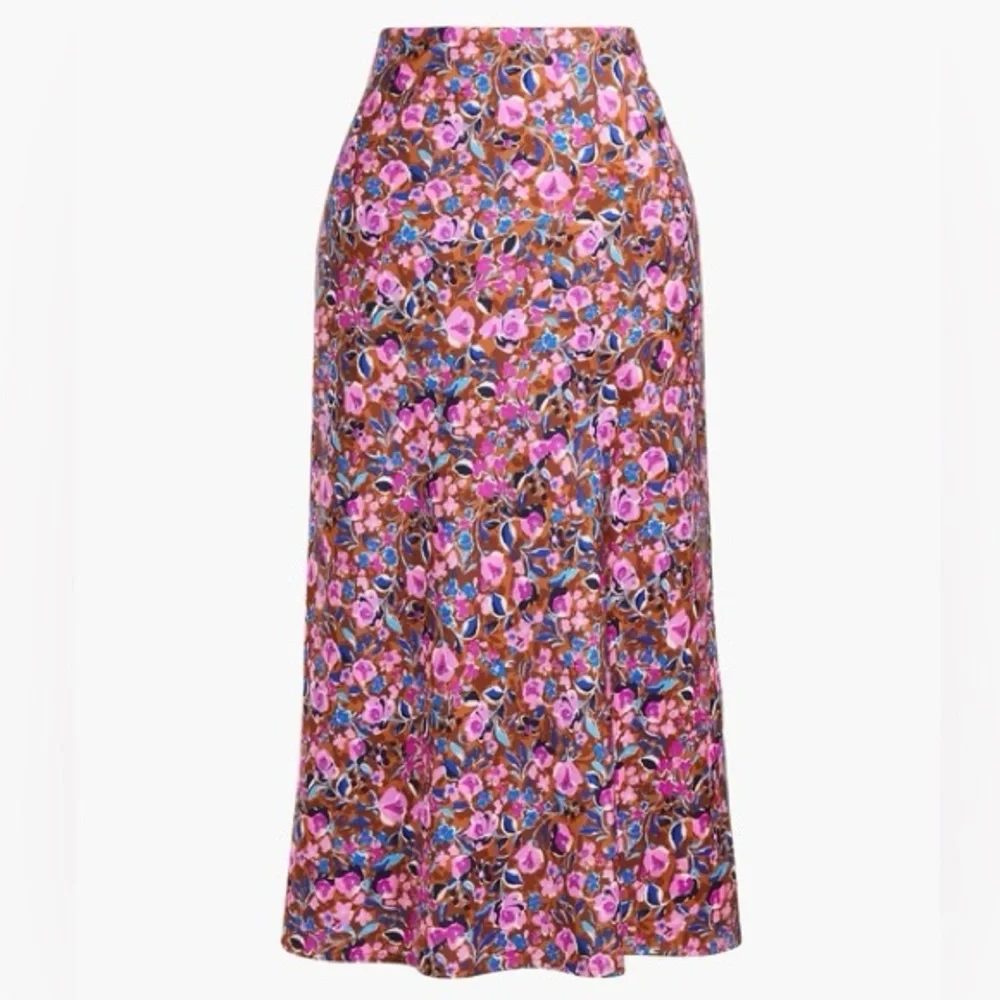 J.Crew Slip Skirt in Warm Chicory Pressed Dahlia NWT